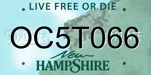 OC5T066 New Hampshire License Plate