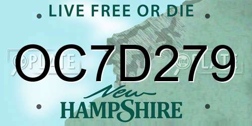 OC7D279 New Hampshire License Plate