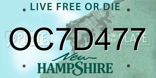 OC7D477 New Hampshire License Plate