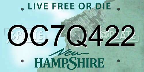 OC7Q422 New Hampshire License Plate