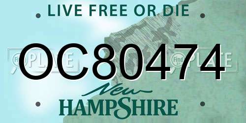 OC80474 New Hampshire License Plate