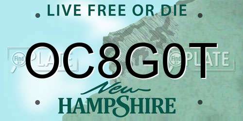 OC8G0T New Hampshire License Plate