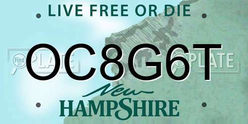 OC8G6T New Hampshire License Plate