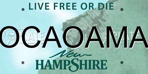 OCAOAMA New Hampshire License Plate