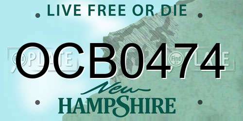 OCB0474 New Hampshire License Plate