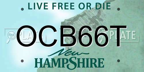 OCB66T New Hampshire License Plate