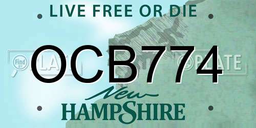OCB774 New Hampshire License Plate