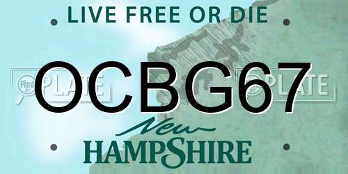 OCBG67 New Hampshire License Plate