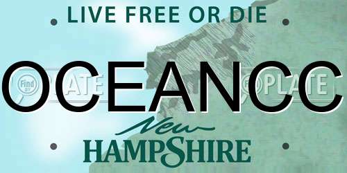 OCEANCC New Hampshire License Plate