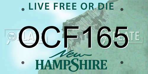 OCF165 New Hampshire License Plate