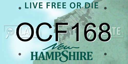 OCF168 New Hampshire License Plate