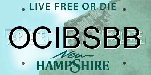OCIBSBB New Hampshire License Plate