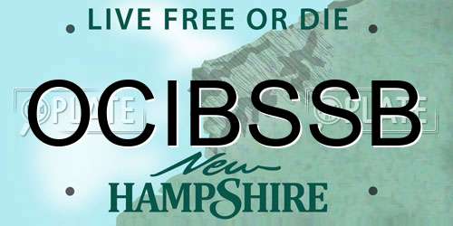 OCIBSSB New Hampshire License Plate