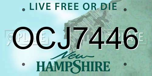 OCJ7446 New Hampshire License Plate