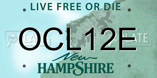 OCL12E New Hampshire License Plate