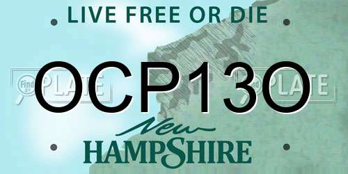 OCP13O New Hampshire License Plate