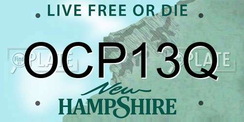 OCP13Q New Hampshire License Plate