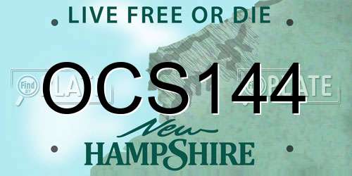 OCS144 New Hampshire License Plate