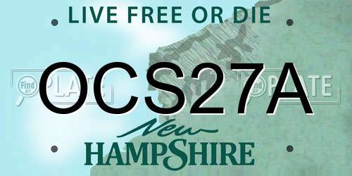 OCS27A New Hampshire License Plate