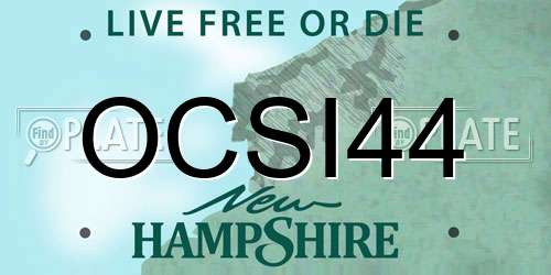 OCSI44 New Hampshire License Plate