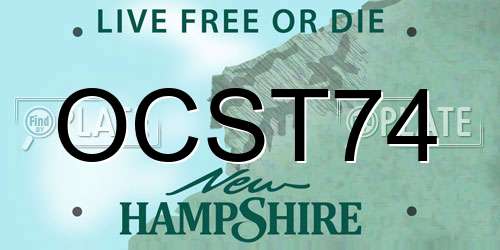 OCST74 New Hampshire License Plate