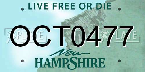 OCT0477 New Hampshire License Plate