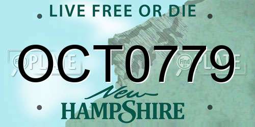 OCT0779 New Hampshire License Plate