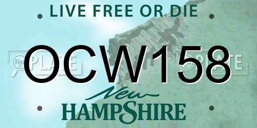 OCW158 New Hampshire License Plate