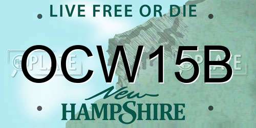 OCW15B New Hampshire License Plate