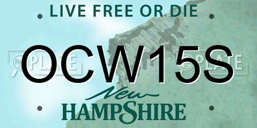 OCW15S New Hampshire License Plate