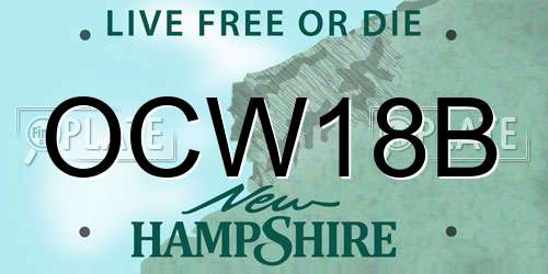 OCW18B New Hampshire License Plate
