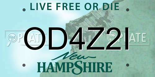 OD4Z2I New Hampshire License Plate