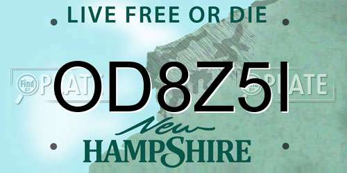 OD8Z5I New Hampshire License Plate