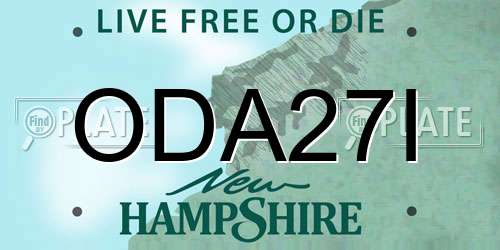ODA27I New Hampshire License Plate