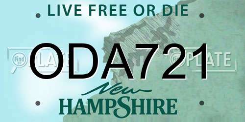 ODA721 New Hampshire License Plate