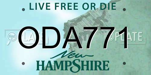 ODA771 New Hampshire License Plate