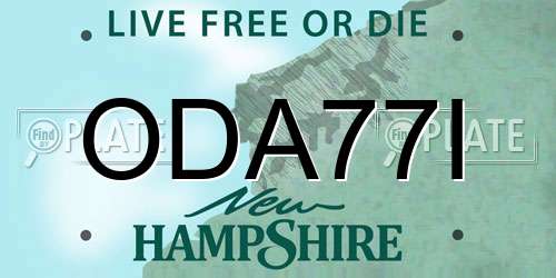 ODA77I New Hampshire License Plate