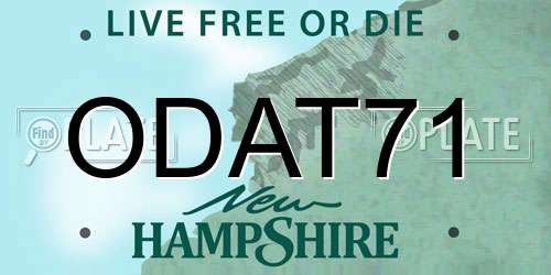 ODAT71 New Hampshire License Plate