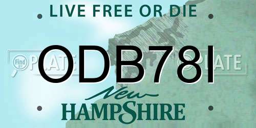 ODB78I New Hampshire License Plate