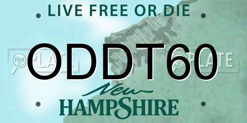 ODDT60 New Hampshire License Plate