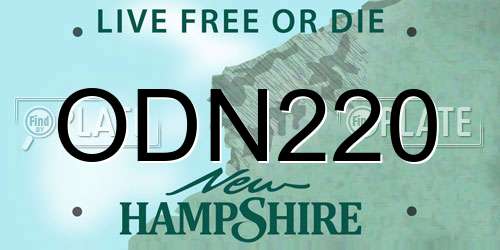 ODN220 New Hampshire License Plate