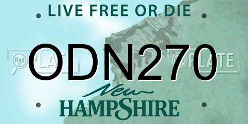 ODN270 New Hampshire License Plate