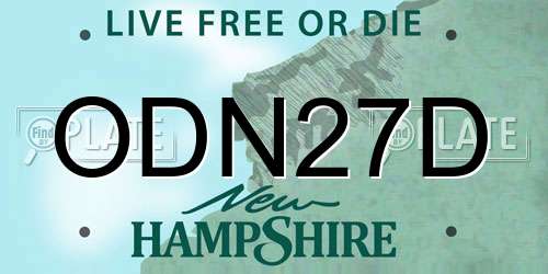 ODN27D New Hampshire License Plate