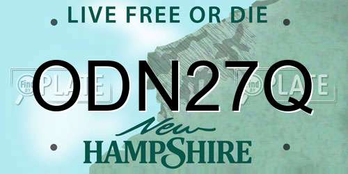 ODN27Q New Hampshire License Plate