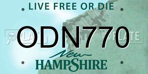 ODN770 New Hampshire License Plate