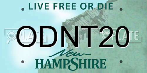 ODNT20 New Hampshire License Plate
