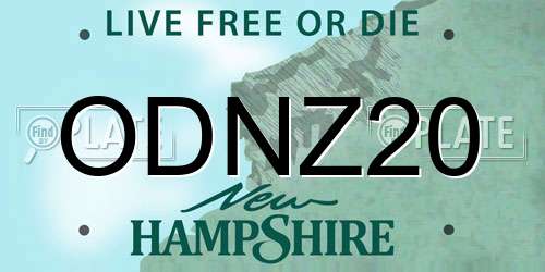 ODNZ20 New Hampshire License Plate