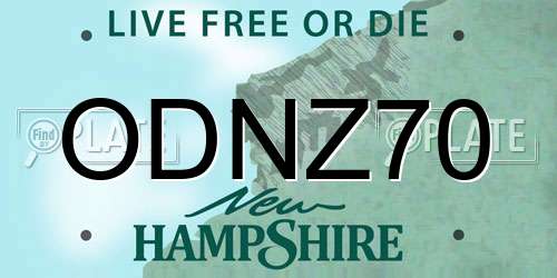 ODNZ70 New Hampshire License Plate
