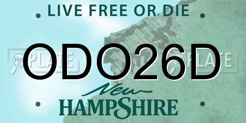 ODO26D New Hampshire License Plate