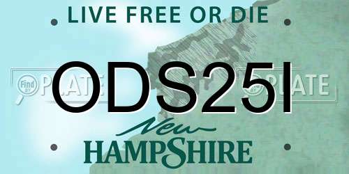 ODS25I New Hampshire License Plate